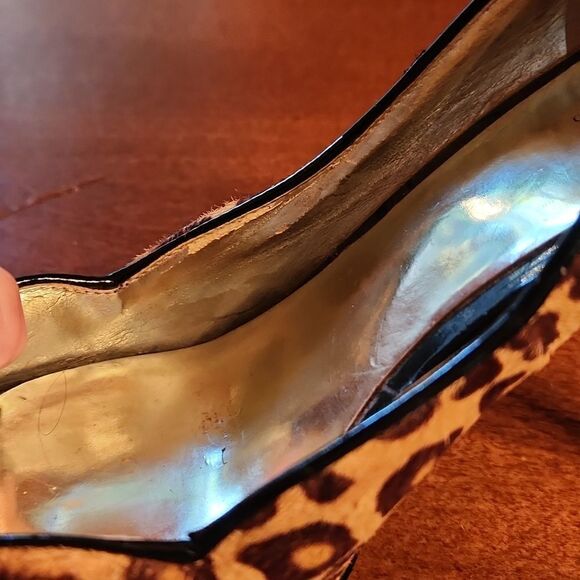 Guess by Marciano, Peep Toe Stiletto Heels, Size 6.5", Leopard Animal Print - Picture 9 of 10